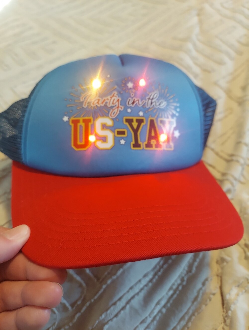 Celebrate Patriotic LED Light Up Trucker Hat Party in the US-YAY 4th July
